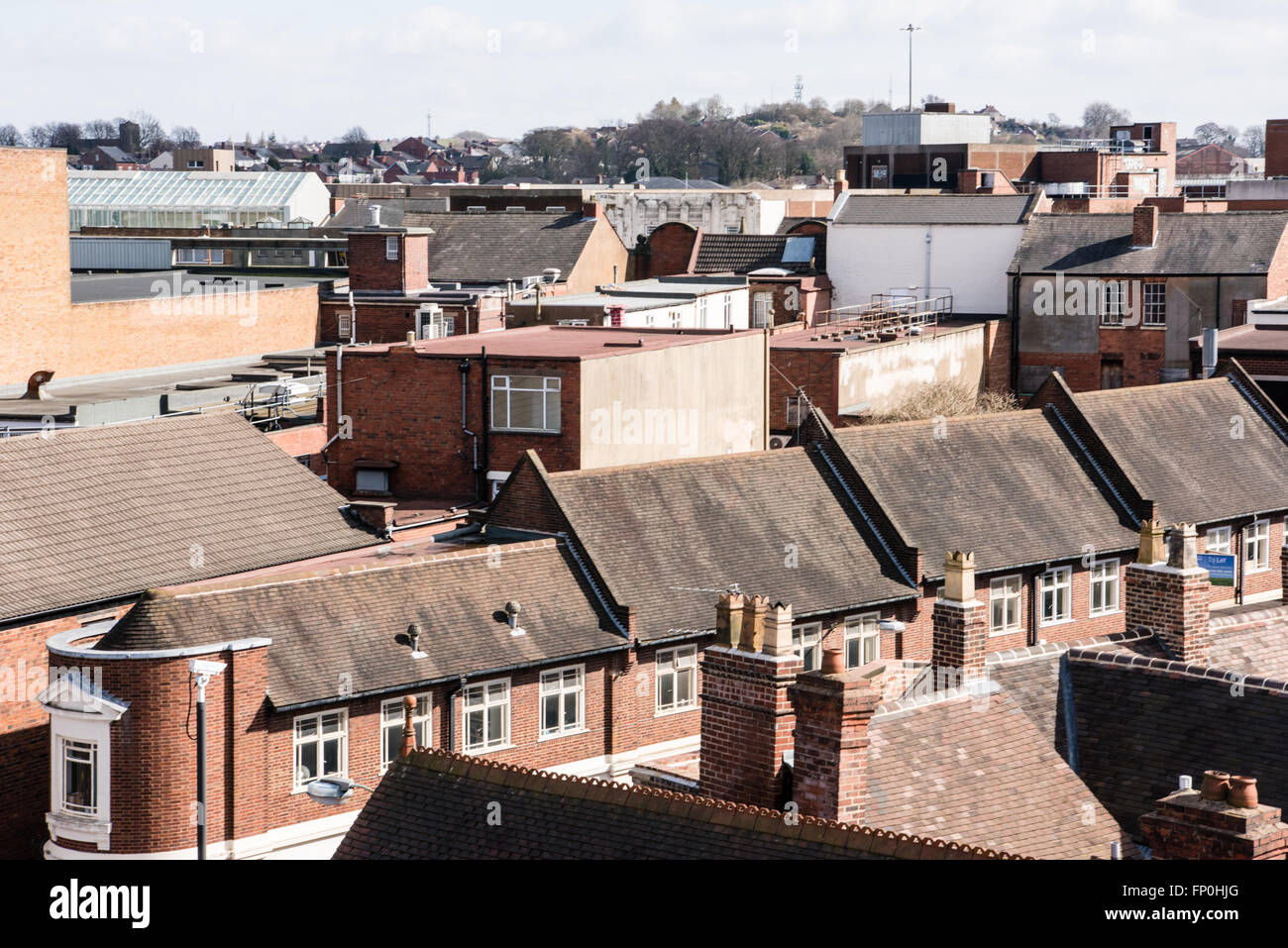 Dudley, West Midlands, UK. 16. März 2016. Die dudley Auge eingebrannt Großbritanniens größte Touristenattraktion, die Vögel Auge Ansicht der Dächer des schwarzen Land, Stadt, Ausblick über das Schwarze Land in Richtung Birmingham, Shropshire und Worcestershire. Dudley Rat fördert sie Credit: Jane Williams/alamy leben Nachrichten Stockfoto