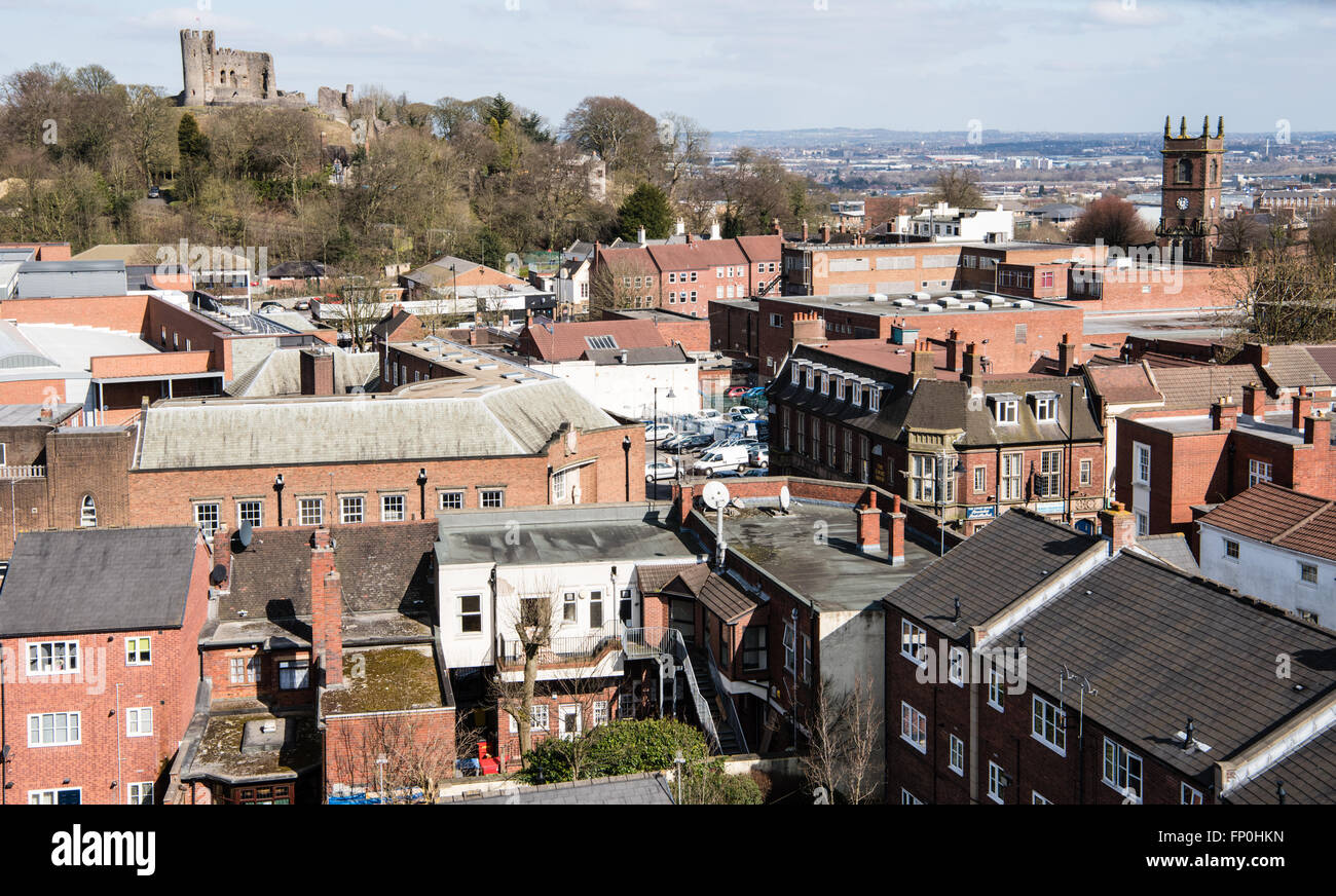 Dudley, West Midlands, UK. 16. März 2016. Die dudley Auge eingebrannt Großbritanniens größte Touristenattraktion, die Vögel Auge Ansicht der Dächer des schwarzen Land, Stadt, Ausblick über das Schwarze Land in Richtung Birmingham, Shropshire und Worcestershire. Dudley Rat fördert sie Credit: Jane Williams/alamy leben Nachrichten Stockfoto