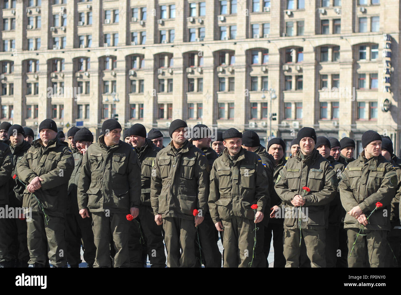 Kiew, Ukraine. 16. März 2016. Die Nationalgarde feiern während ihrer zweiten Jahrestag der Gründung unter der freiwilligen S. Kolschitzky. © Nazar Furyk/Pacific Press/Alamy Live-Nachrichten Stockfoto Kiew, Ukraine. 16. März 2016. Die Nationalgarde feiern während ihrer zweiten Jahrestag der Gründung unter der freiwilligen S. Kolschitzky. © Nazar Furyk/Pacific Press/Alamy Live-Nachrichten Stockfoto