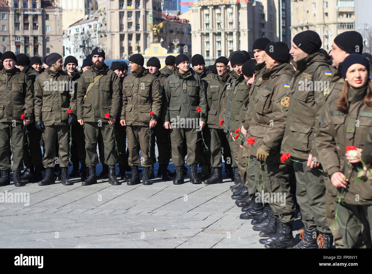 Kiew, Ukraine. 16. März 2016. Die Nationalgarde feiern während ihrer zweiten Jahrestag der Gründung unter der freiwilligen S. Kolschitzky. © Nazar Furyk/Pacific Press/Alamy Live-Nachrichten Stockfoto Kiew, Ukraine. 16. März 2016. Die Nationalgarde feiern während ihrer zweiten Jahrestag der Gründung unter der freiwilligen S. Kolschitzky. © Nazar Furyk/Pacific Press/Alamy Live-Nachrichten Stockfoto