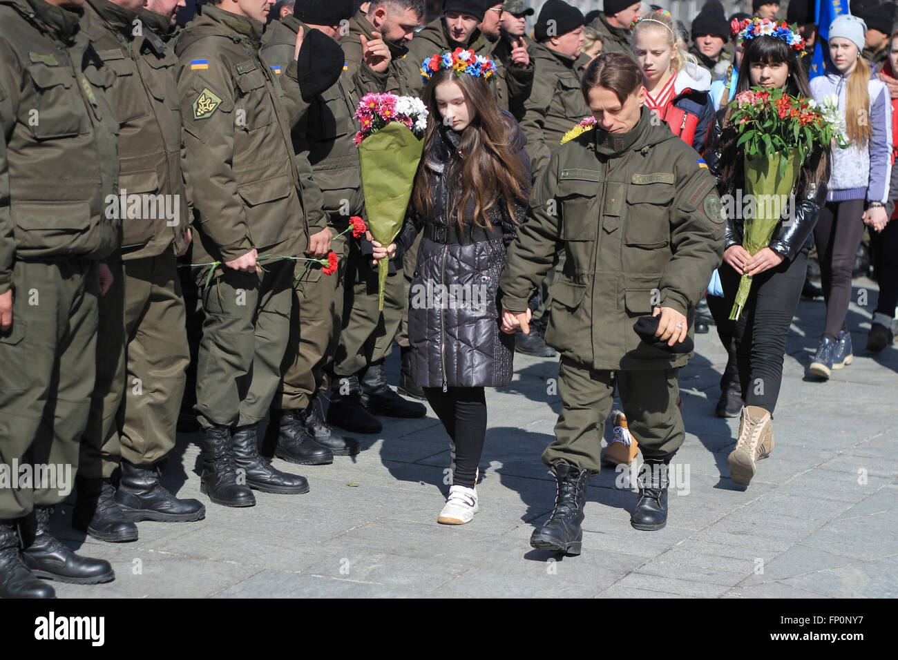 Kiew, Ukraine. 16. März 2016. Die Nationalgarde feiern während ihrer zweiten Jahrestag der Gründung unter der freiwilligen S. Kolschitzky. © Nazar Furyk/Pacific Press/Alamy Live-Nachrichten Stockfoto Kiew, Ukraine. 16. März 2016. Die Nationalgarde feiern während ihrer zweiten Jahrestag der Gründung unter der freiwilligen S. Kolschitzky. © Nazar Furyk/Pacific Press/Alamy Live-Nachrichten Stockfoto