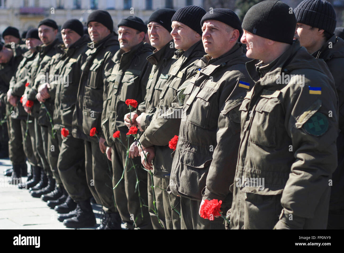 Kiew, Ukraine. 16. März 2016. Die Nationalgarde feiern während ihrer zweiten Jahrestag der Gründung unter der freiwilligen S. Kolschitzky. © Nazar Furyk/Pacific Press/Alamy Live-Nachrichten Stockfoto Kiew, Ukraine. 16. März 2016. Die Nationalgarde feiern während ihrer zweiten Jahrestag der Gründung unter der freiwilligen S. Kolschitzky. © Nazar Furyk/Pacific Press/Alamy Live-Nachrichten Stockfoto