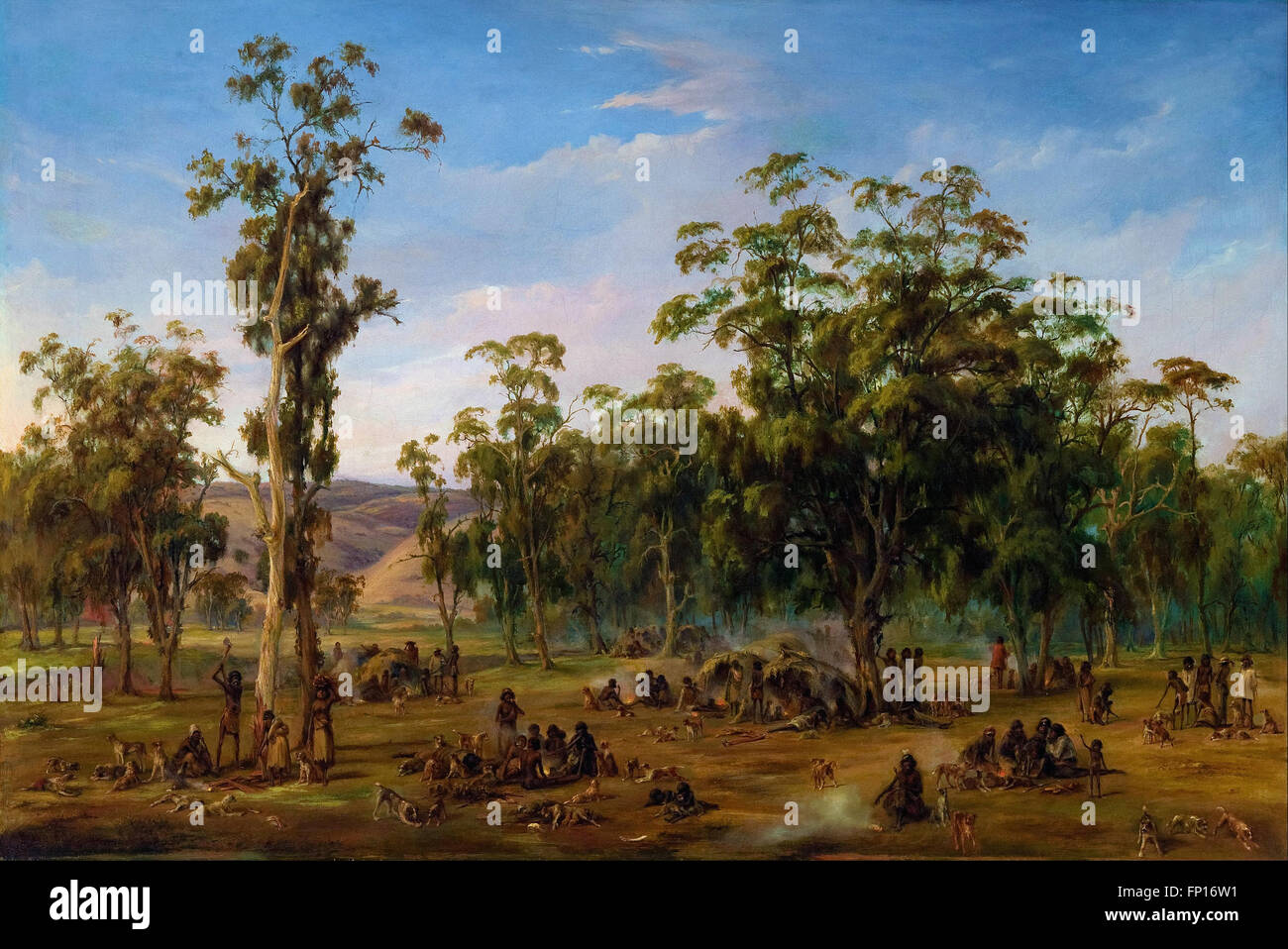 Alexander Schramm - ein Aborigine-Lager, in der Nähe von Adelaide Ausläufern Stockfoto