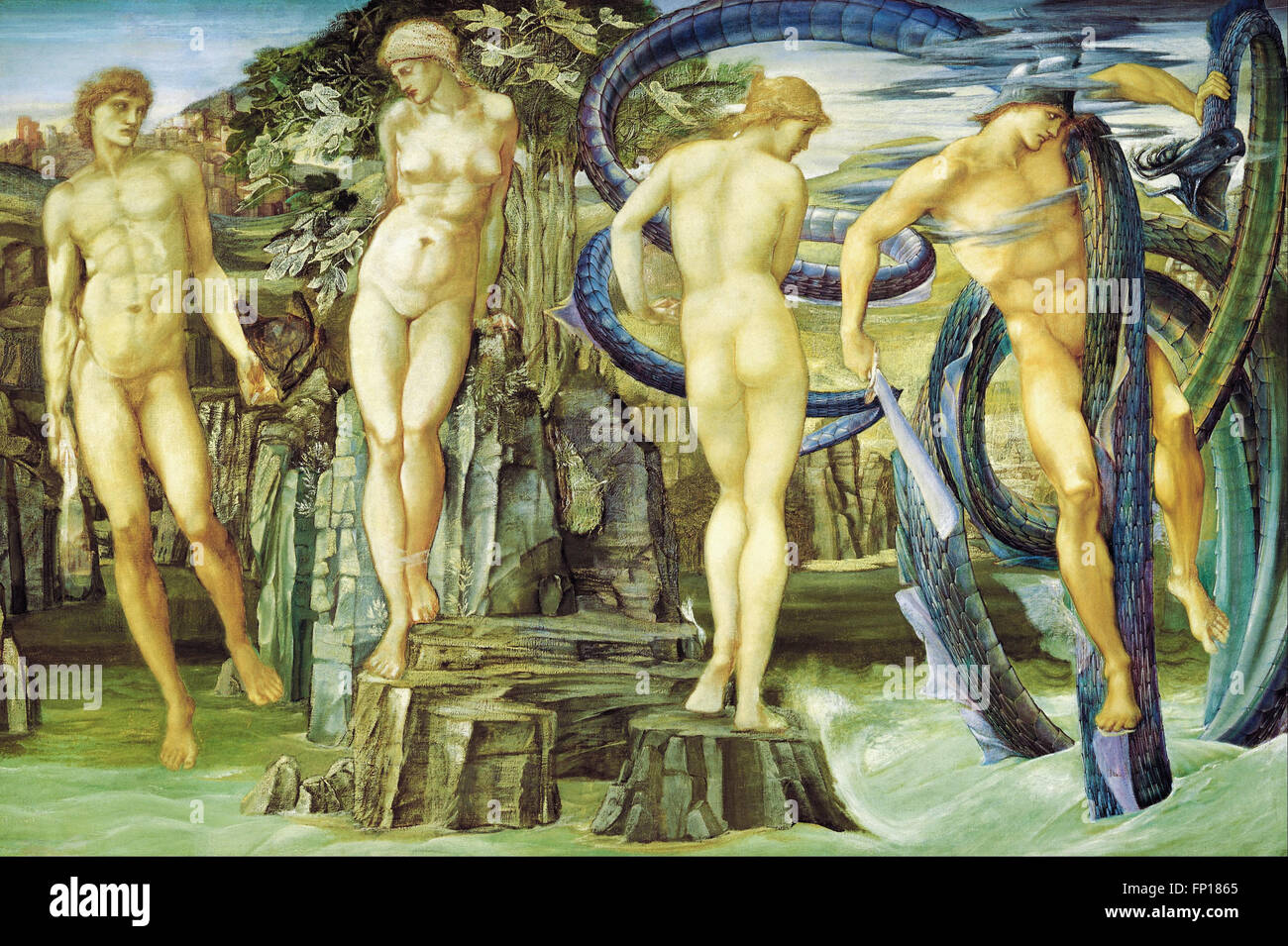 Edward BURNE-Jones-Perseus und Andromeda Stockfoto