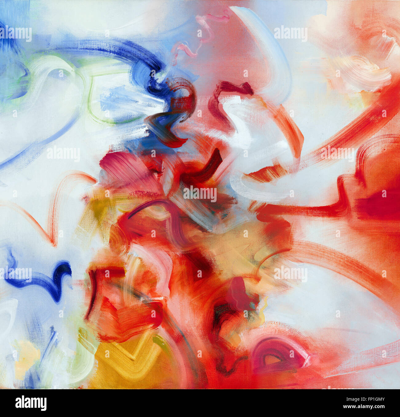 Reine Abstraktion in Ölen, minimale primäre Palette, ausdrucksstark und targeting Publikationen erstellt, wie z. B. Musik CD-Cover, Jazz. Stockfoto