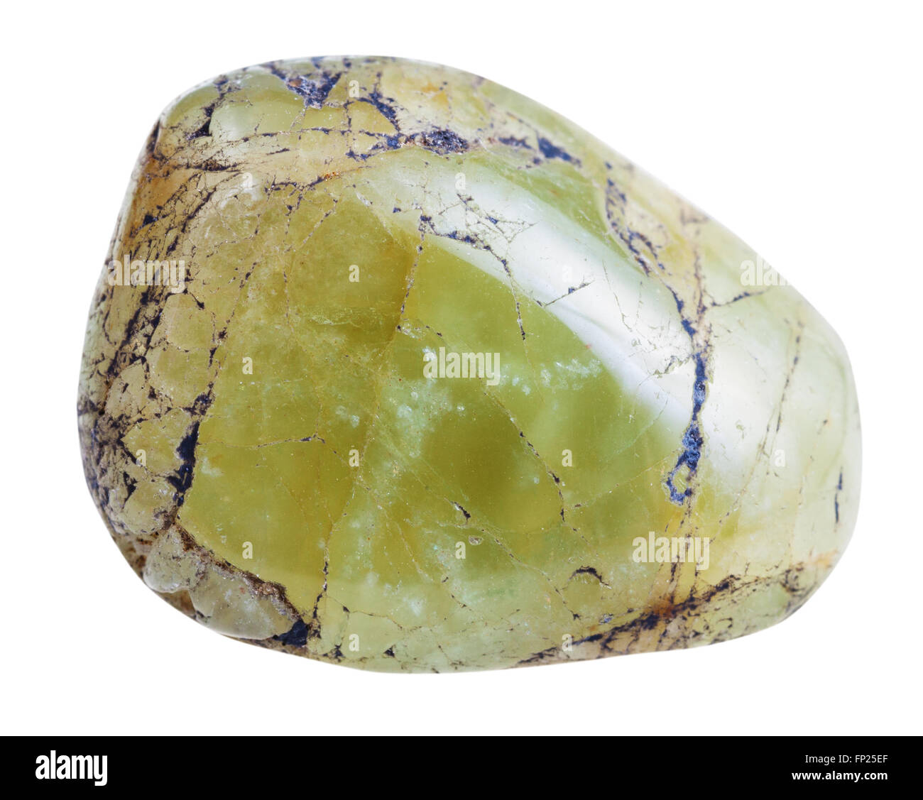 Makroaufnahmen von natürlichen Edelstein - Trommelsteine Beryl Mineral Edelstein isoliert auf weißem Hintergrund Stockfoto