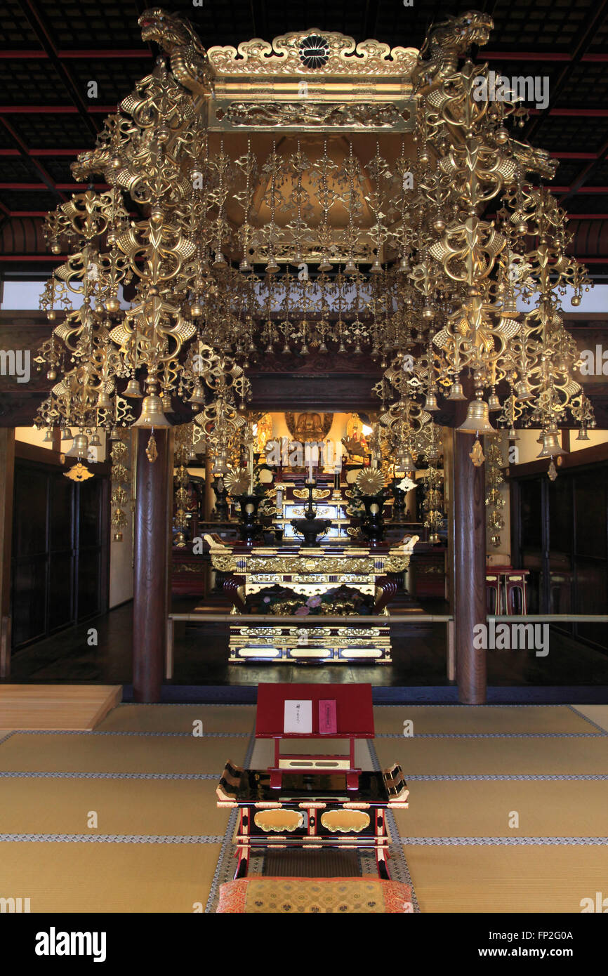 Japan; Seto City, Präfektur Aichi, Hosenji Tempel, Innenraum, Stockfoto