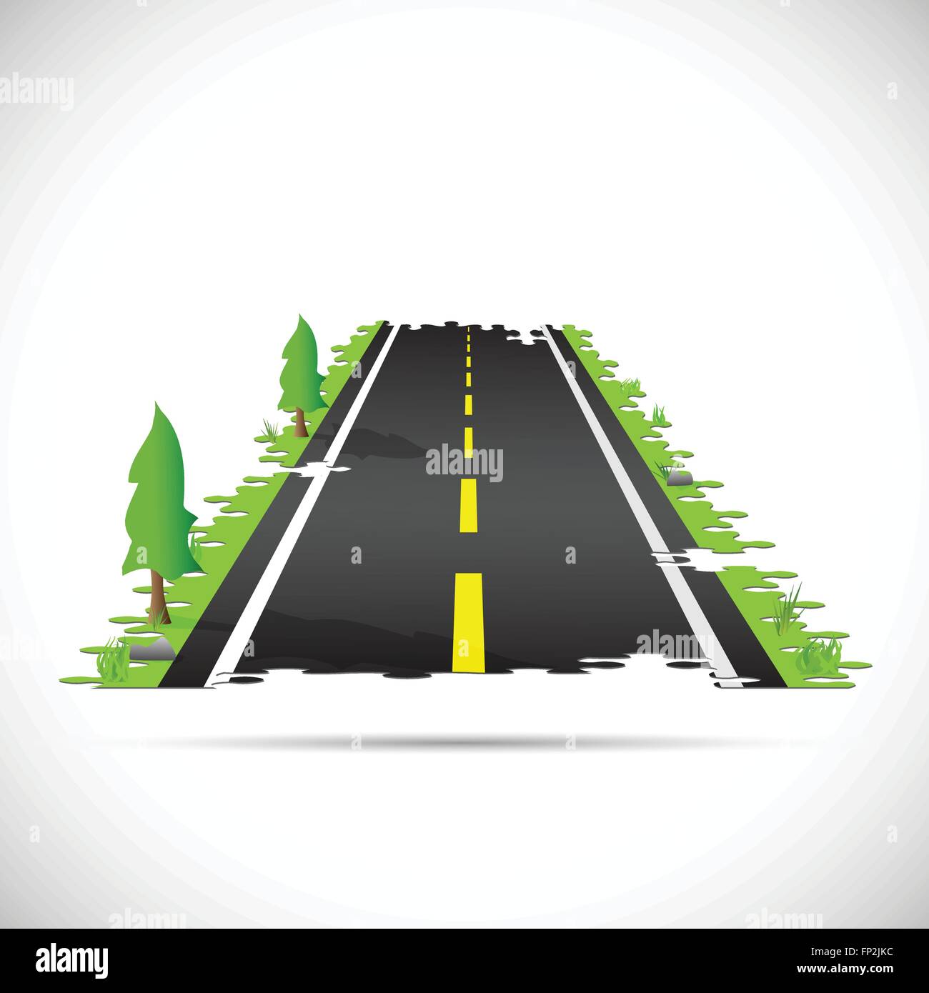 Abbildung einer Autobahn gemacht der Puzzle-Teile isoliert auf einem weißen Hintergrund. Stock Vektor