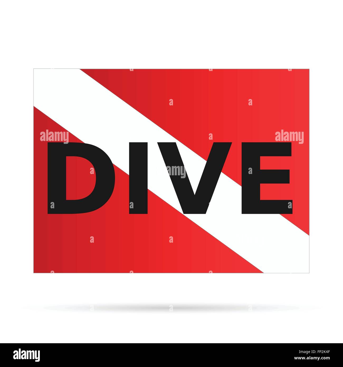 Abbildung eines Scuba Dive Flags isoliert auf einem weißen Hintergrund. Stock Vektor