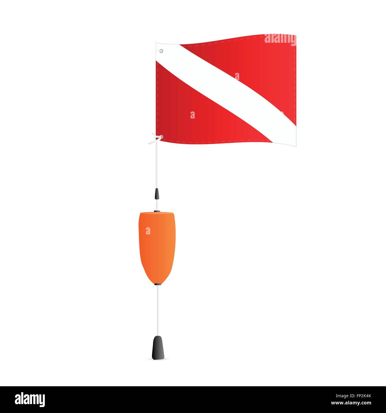 Abbildung einer Scuba Flagge isoliert auf einem weißen Hintergrund. Stock Vektor