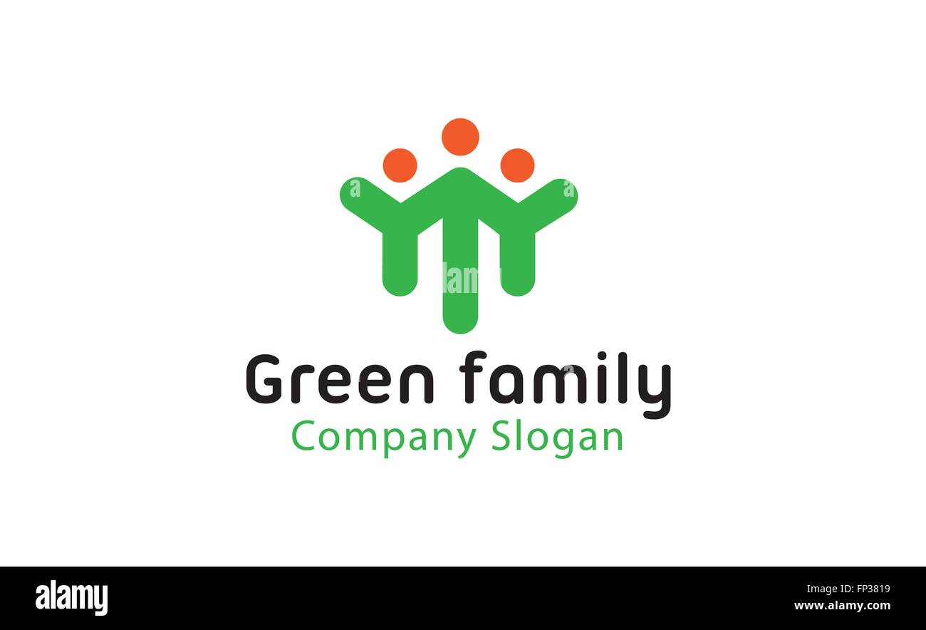 Grüne Familie Design Illustration Stock Vektor