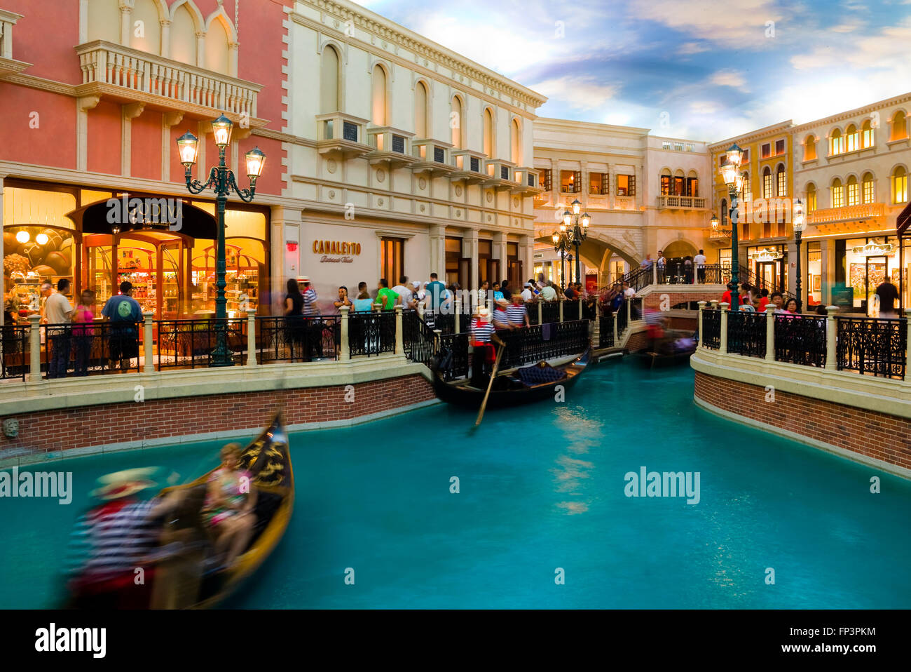 Singende Gondolieri in Las Vegas Stockfoto