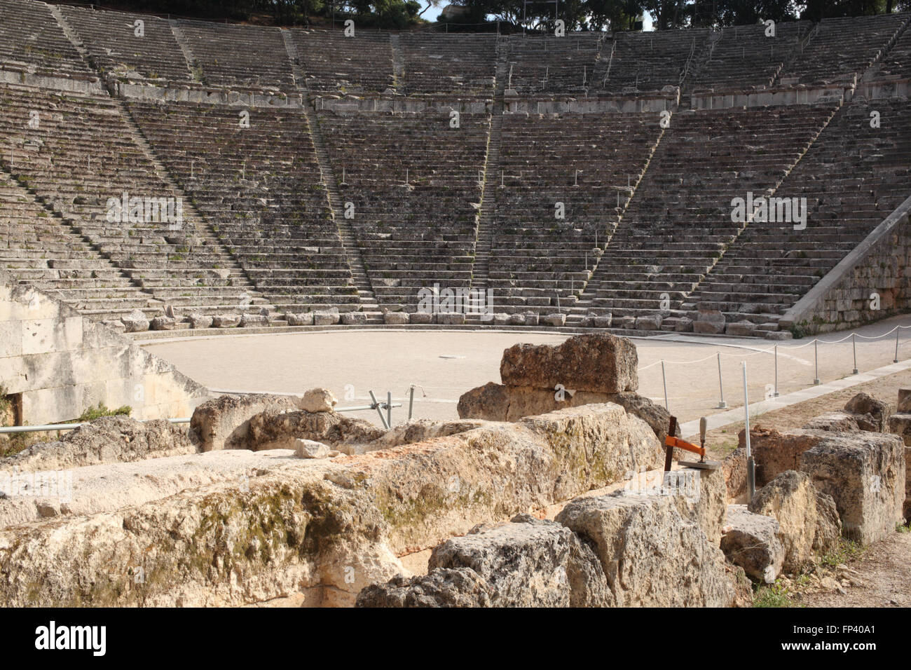 Riesige symmetrische Theater von Epidaurus Stockfoto