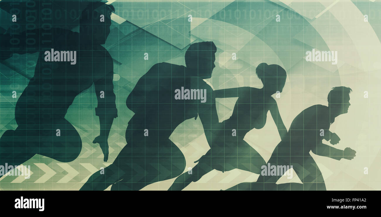 Silhouetten von Geschäftsleuten mit Teamwork Konzept Stockfoto