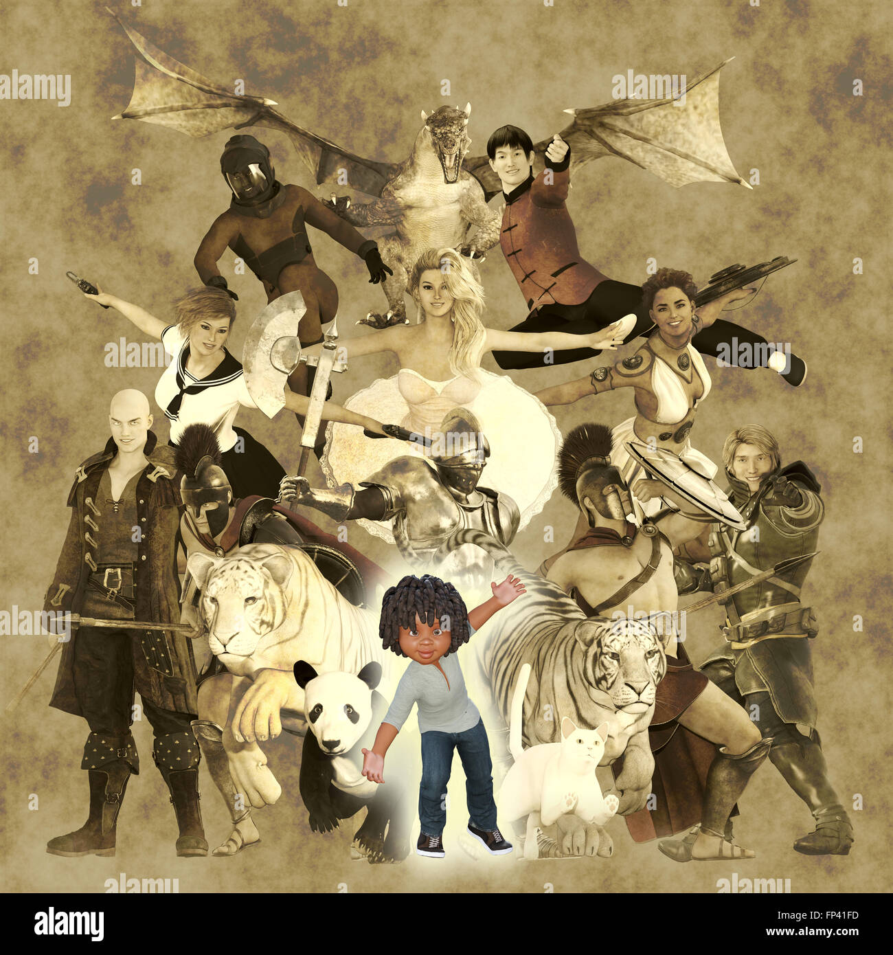 Literaturklassiker und fiktive Charaktere träumte von einem Kind Stockfoto