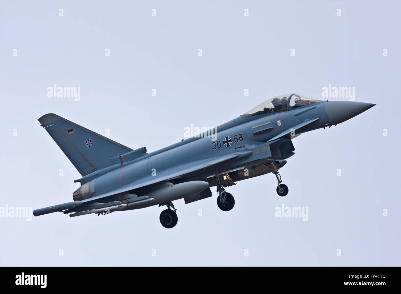 Luftwaffe Eurofighter Typhoon an RAF Coningsby Stockfoto