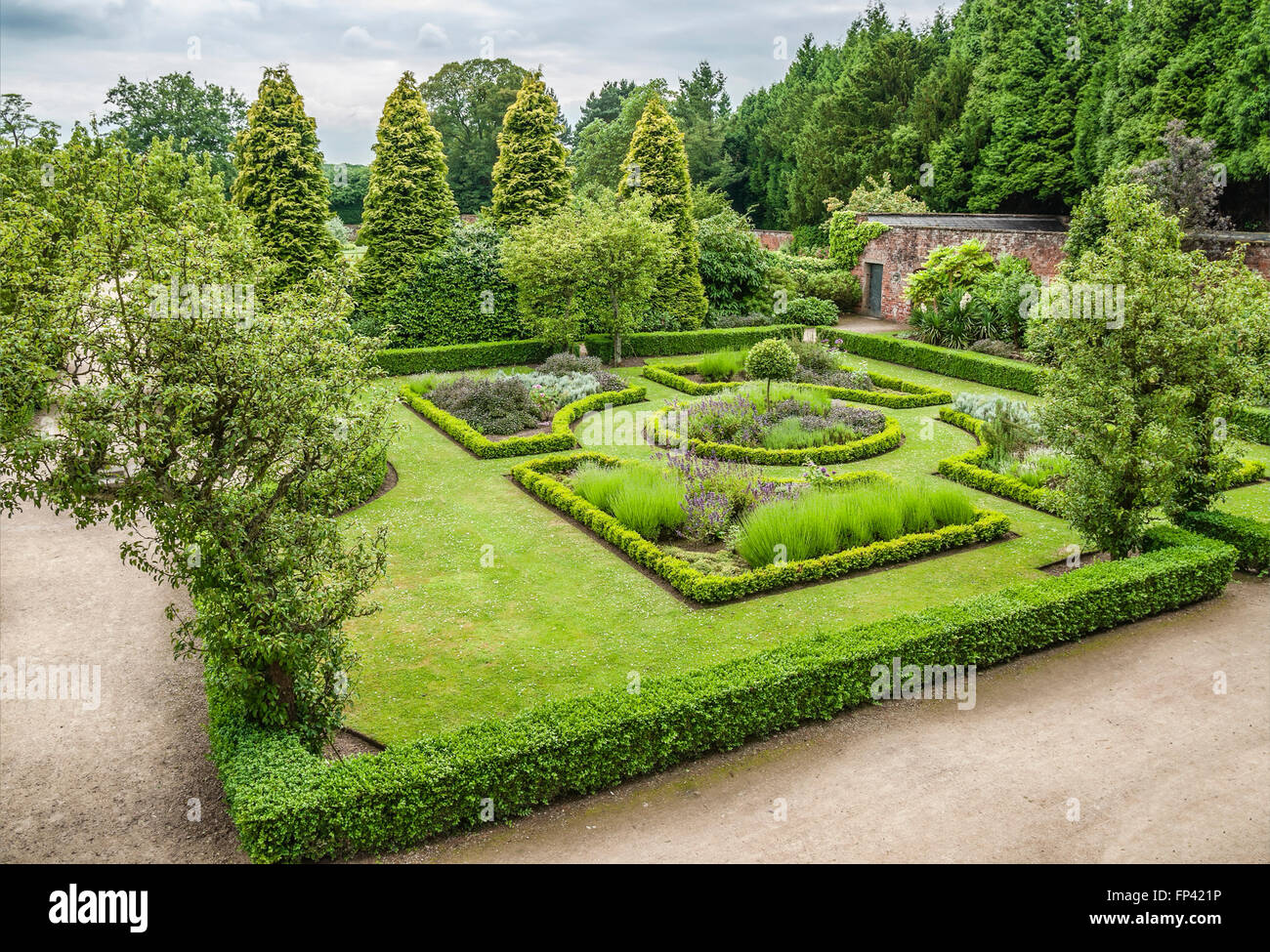 Spanish Garden of Newstead Abbey, Nottinghamshire, England Stockfoto