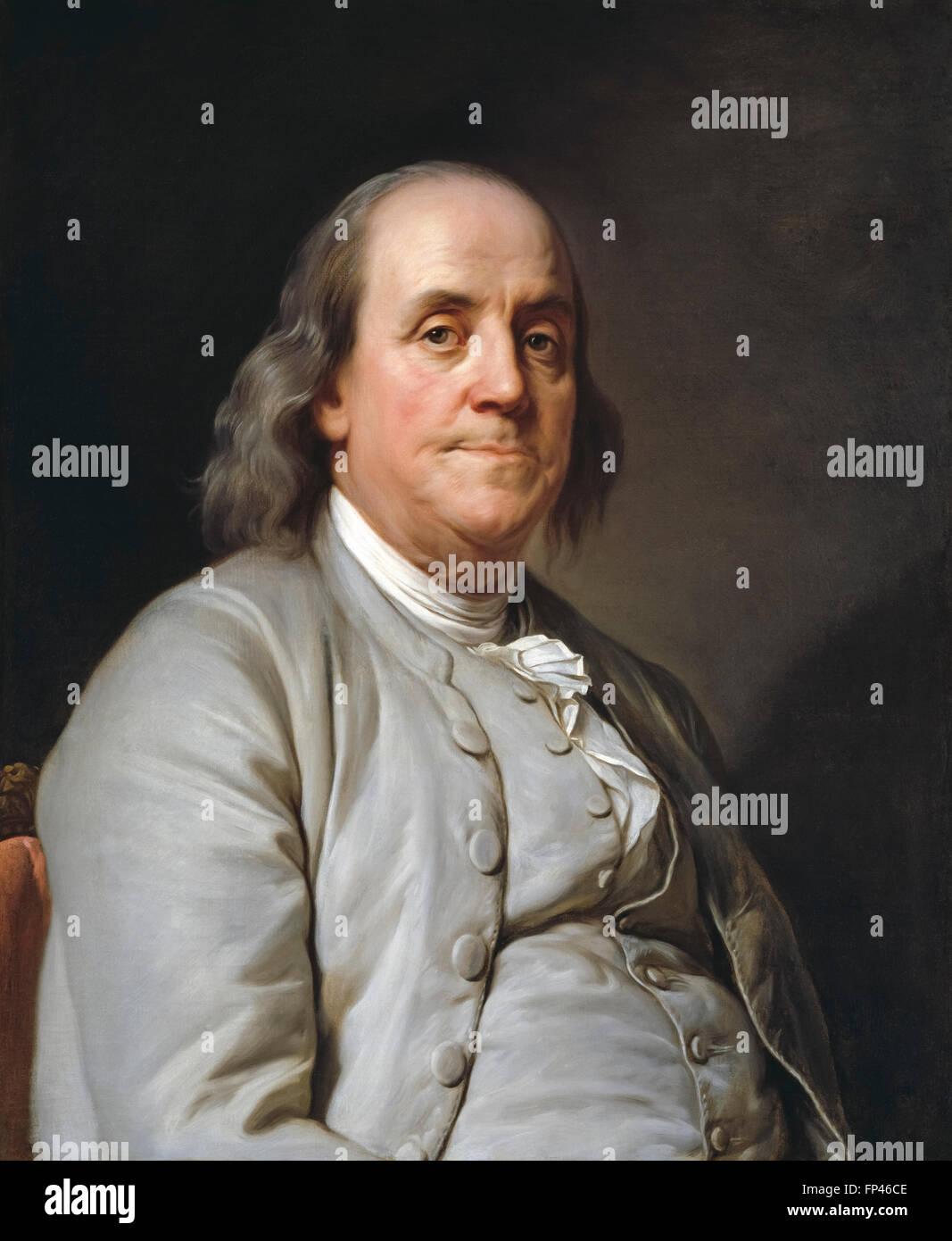 Benjamin Franklin Porträt Gemälde von Joseph-Siffred Duplessis 1785 Benjamin Franklin Porträt Stockfoto