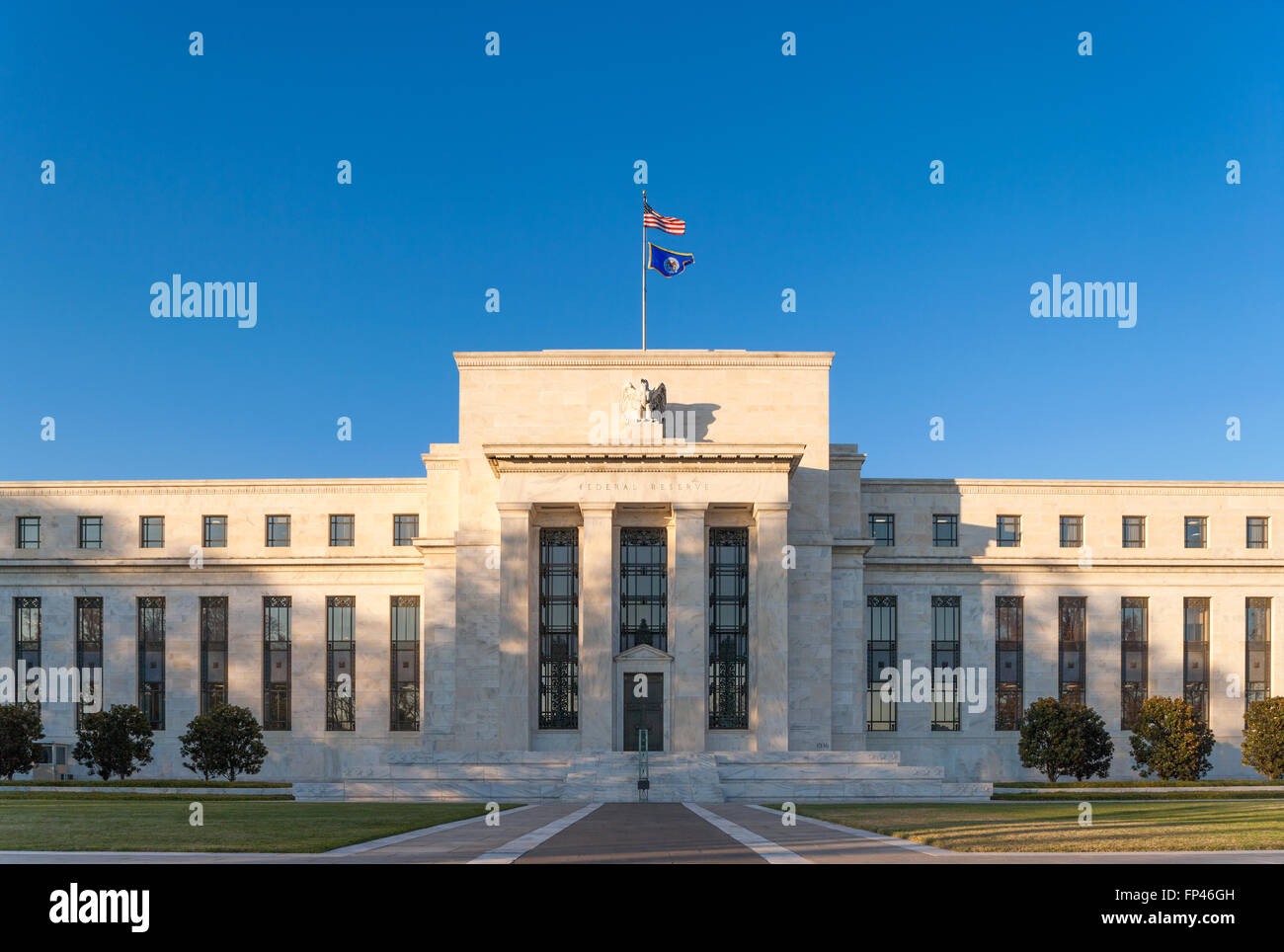 Die Fed, Federal Reserve Bank, Washington DC. Marriner S. Eccles Building on Constitution Avenue in der Nähe der National Mall. Stockfoto