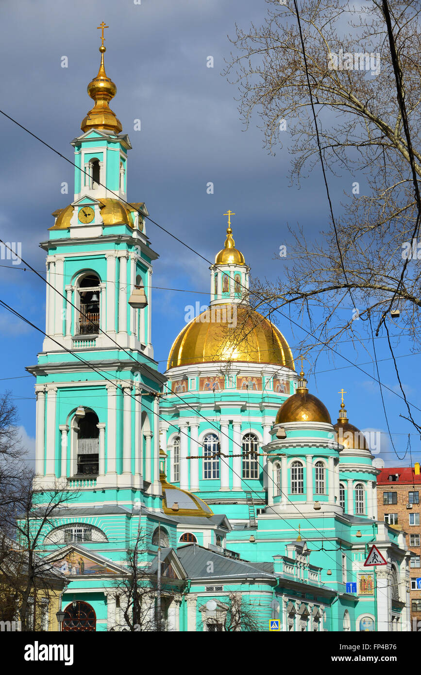 Epiphany Kathedrale auf der Straße Spartakovskaya in Moskau, Russland Stockfoto