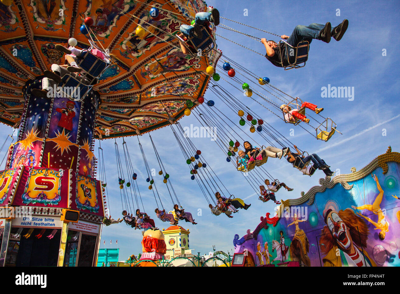 Europa, Deutschland, Bayern, München, Oktoberfest, Kettenkarussell Stockfoto