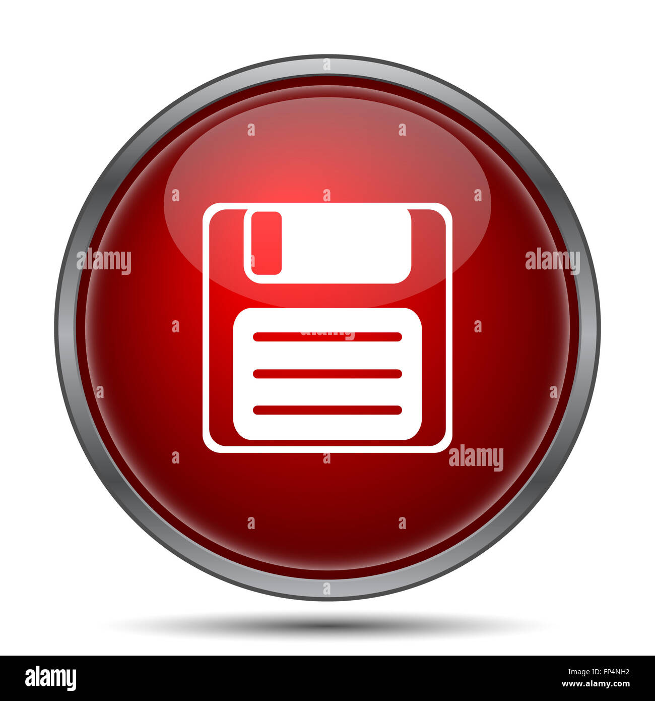 Symbol zu speichern. Internet-Button auf weißem Hintergrund. Stockfoto