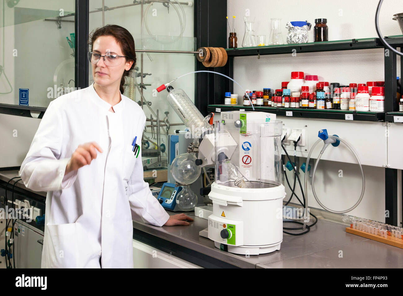 Experimentieren Sie im Labor, Heinrich-Heine-Universität Düsseldorf, Deutschland Stockfoto