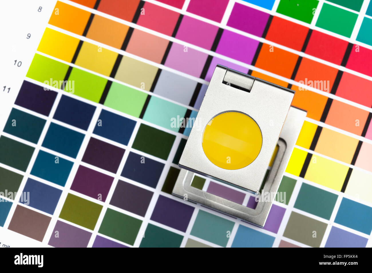 Drücken Sie Farbmanagement, Diagramm, densitometer Stockfoto