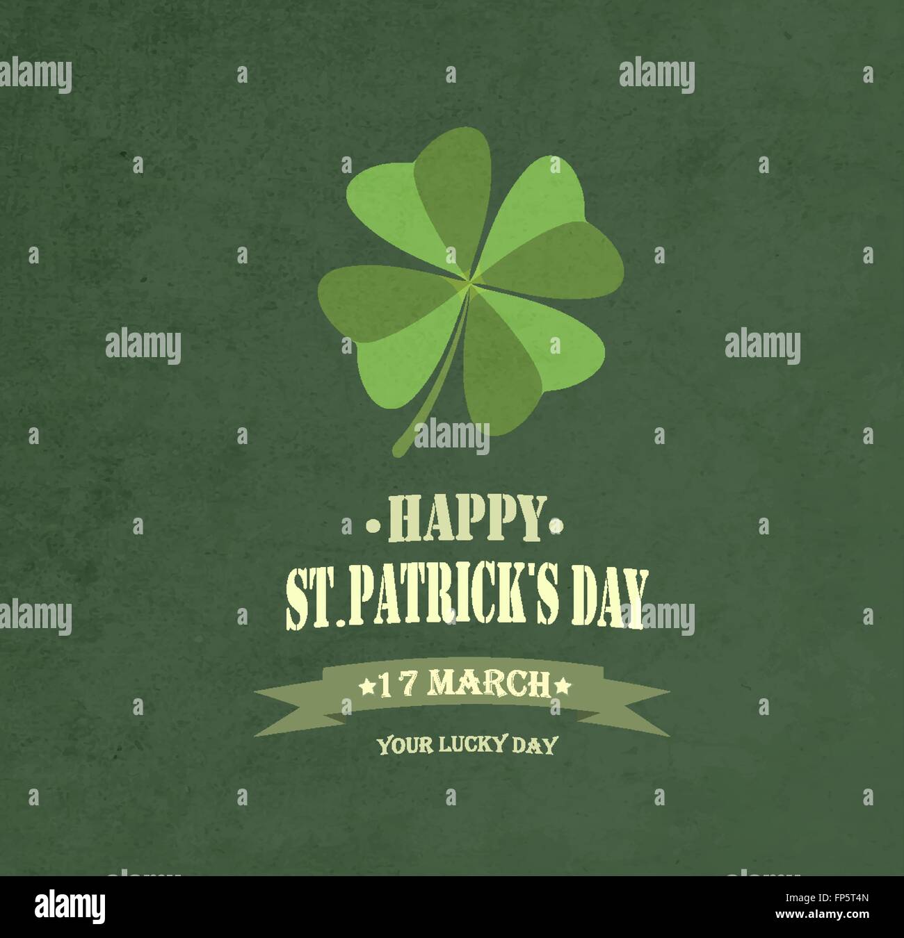 Vintage St. Patricks Day Background mit Klee und Titel Inschrift Stock Vektor