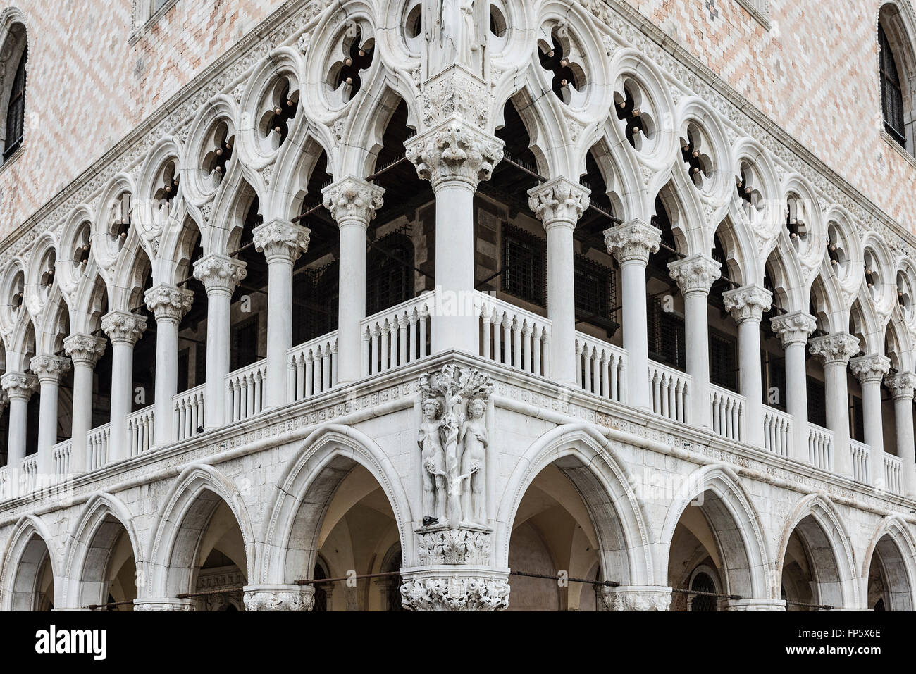 Der Doge Palast Detail, Venedig, Italien Stockfoto