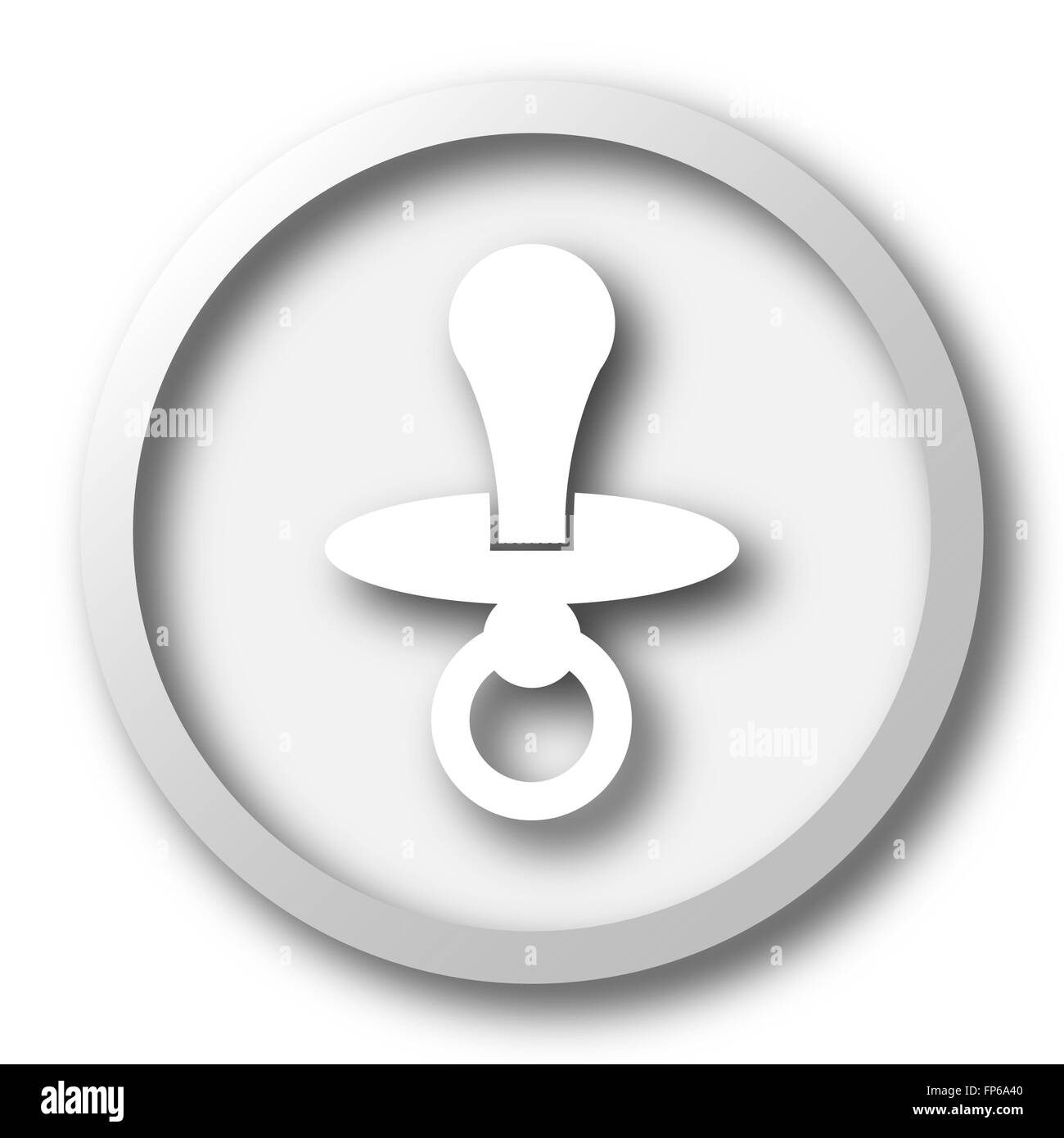 Schnuller-Symbol. Internet-Button auf weißem Hintergrund. Stockfoto