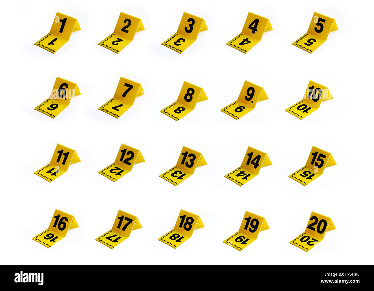 Reihe von Verbrechen Szenemarken Stockfoto