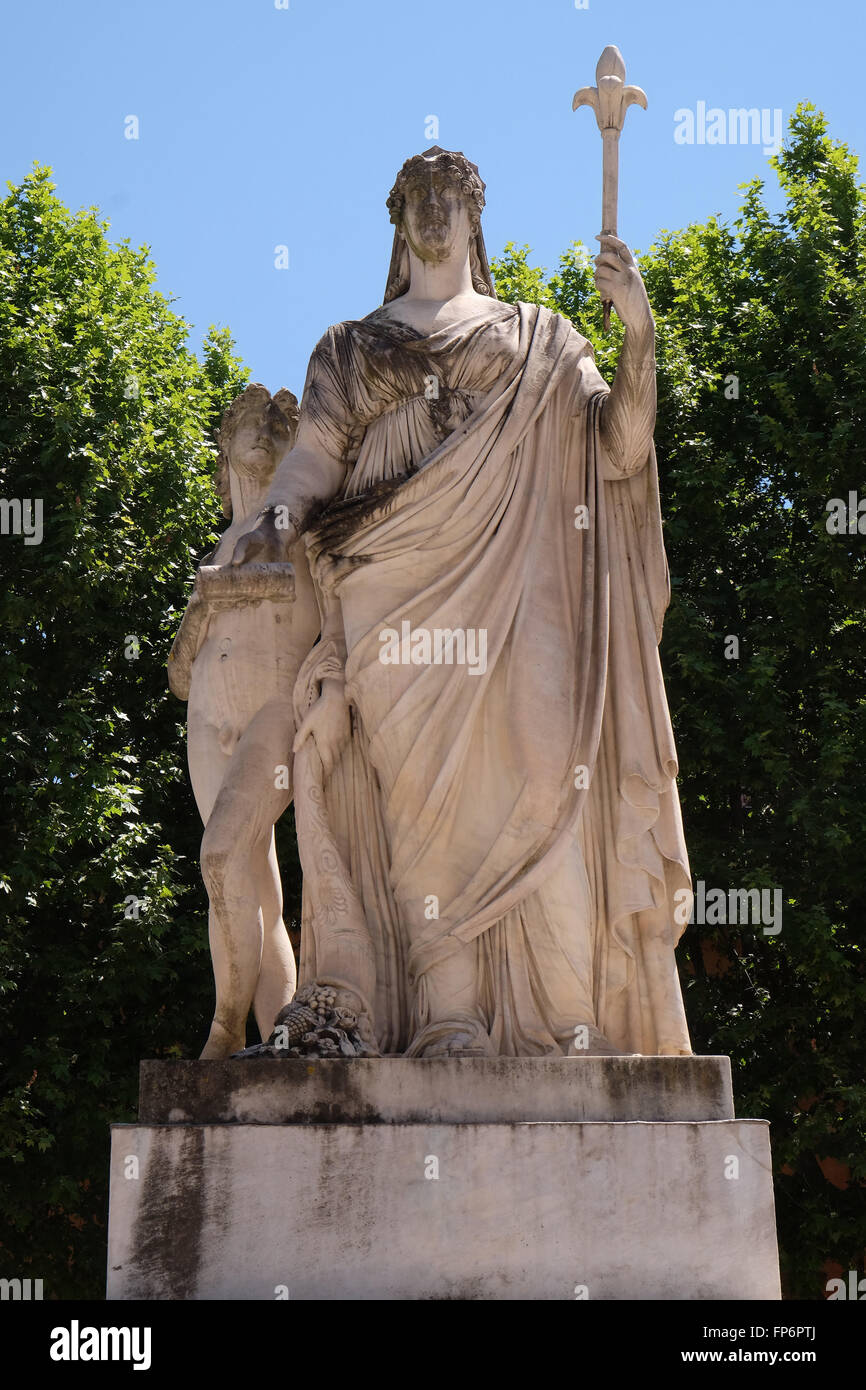 Statue der Maria Louisa von Spanien, Herzogin von Lucca in Lucca, Italien, am 6. Juni 2015 Stockfoto