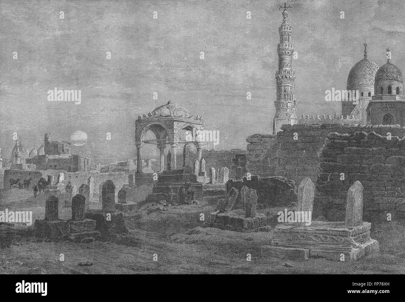 Kairo: Die Gräber der Kalifen, antique print 1882 Stockfoto