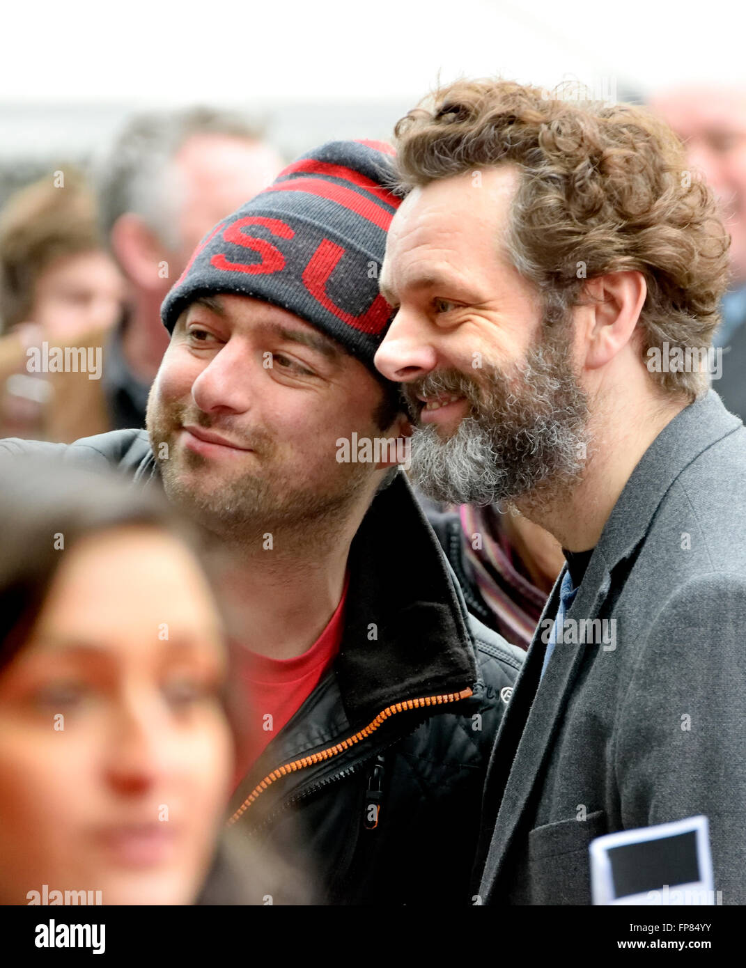 Michael Sheen, britischer Schauspieler, Teilnahme an den "in" Filmpreis, posiert für ein Foto, 15. März 2016, Odeon Leicester Square Stockfoto