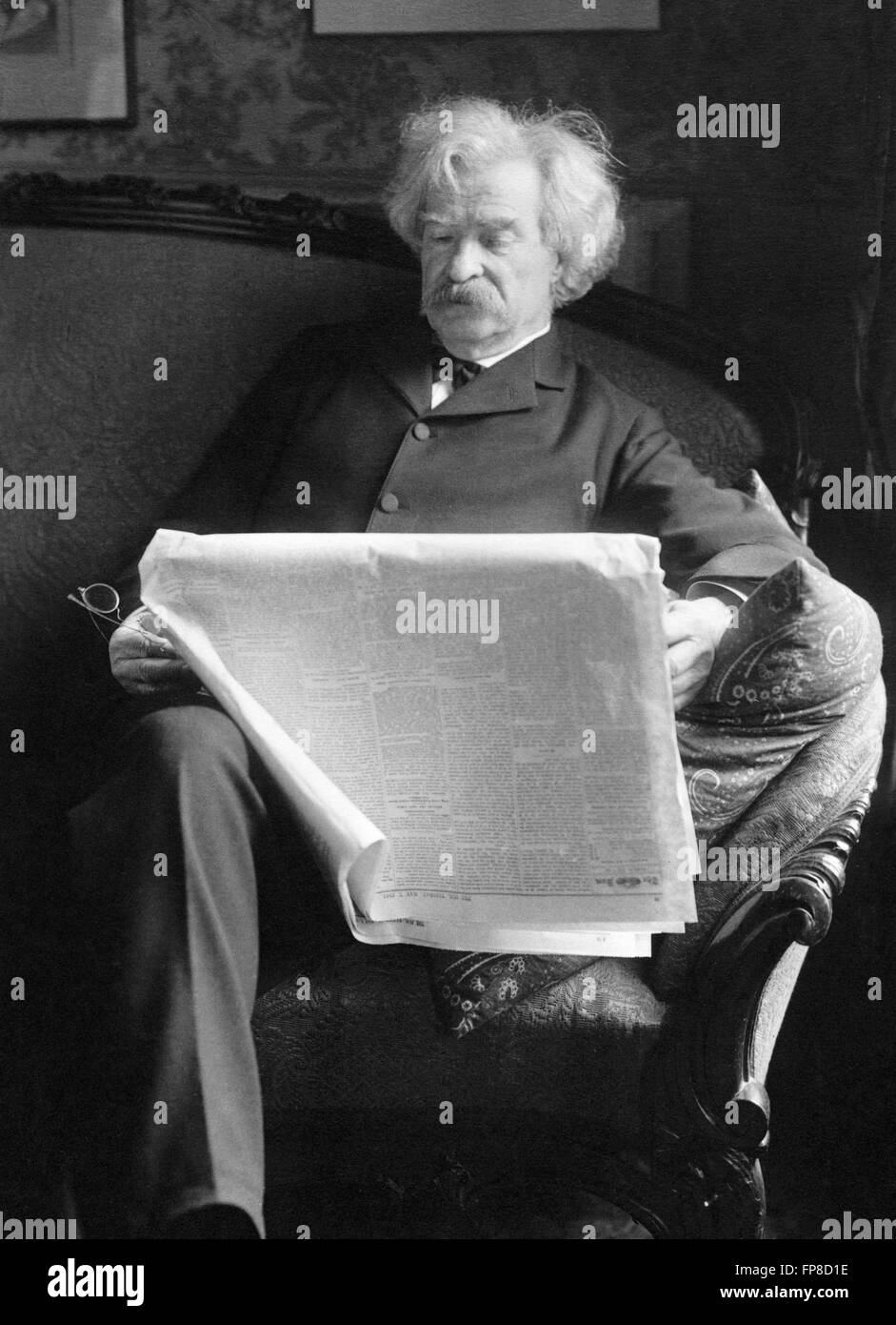 Mark Twain. Porträt des amerikanischen Schriftstellers Samuel Langhorne Clemens, durch Charles Bolles, kann 1901 Stockfoto