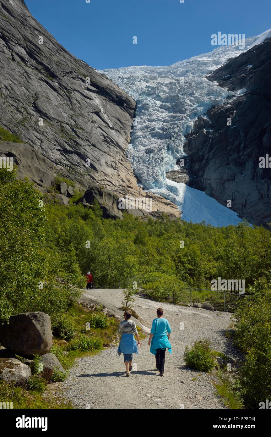 Briksdal Gletscher. Nationalpark Jostedalsbreen. Norwegen Stockfoto