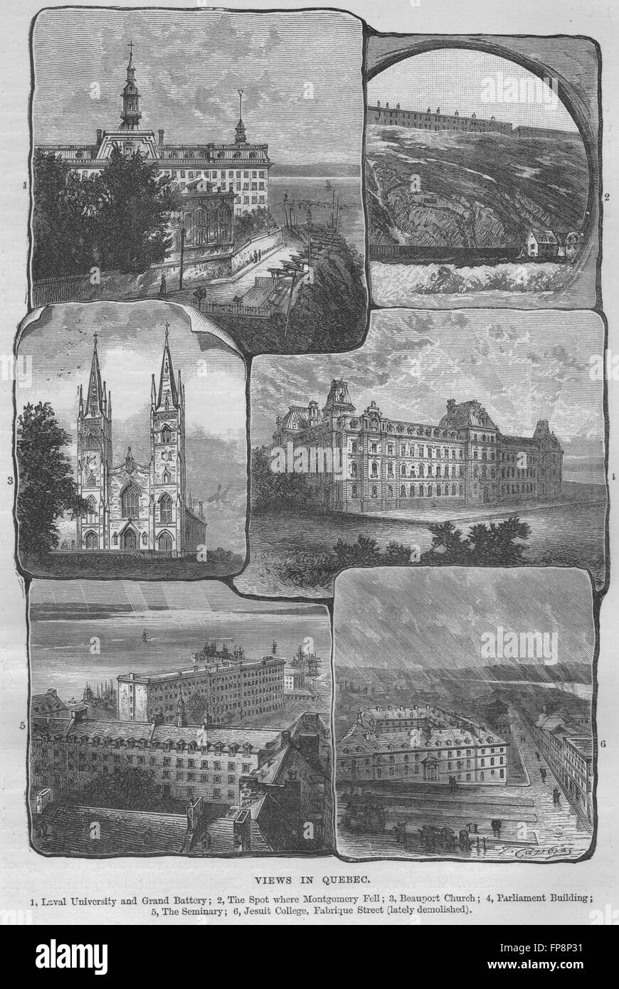 Québec (Stadt): Laval Universität Beauport Parlament Jesuitenkolleg Fabrique, 1882 Stockfoto