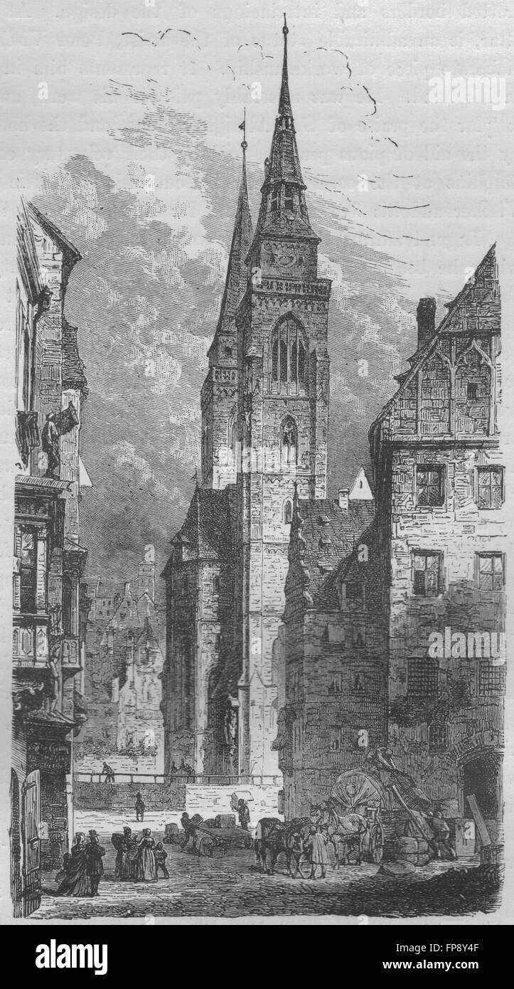 Nürnberg: St. Sebald Kirche, antique print 1882 Stockfoto