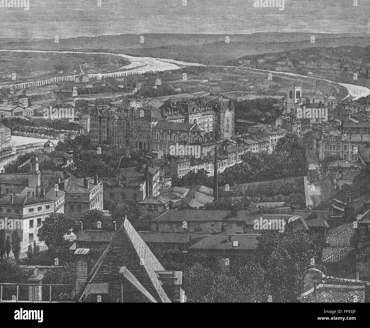 LYON: Lyon, antique print 1882 Stockfoto