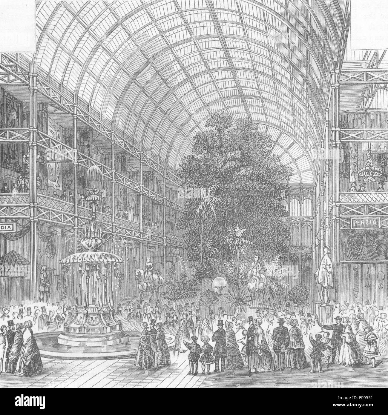 LONDON: Great Exhibition: Kirchenschiff, antique print 1880 Stockfoto
