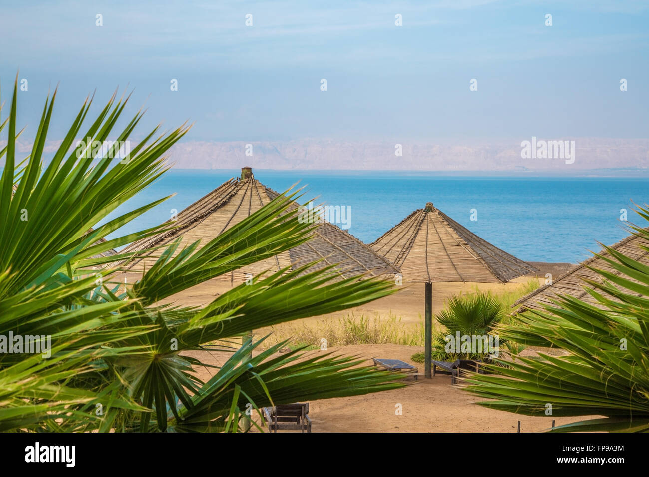 Schöner sonniger Tag im Dead Sea resort Stockfoto