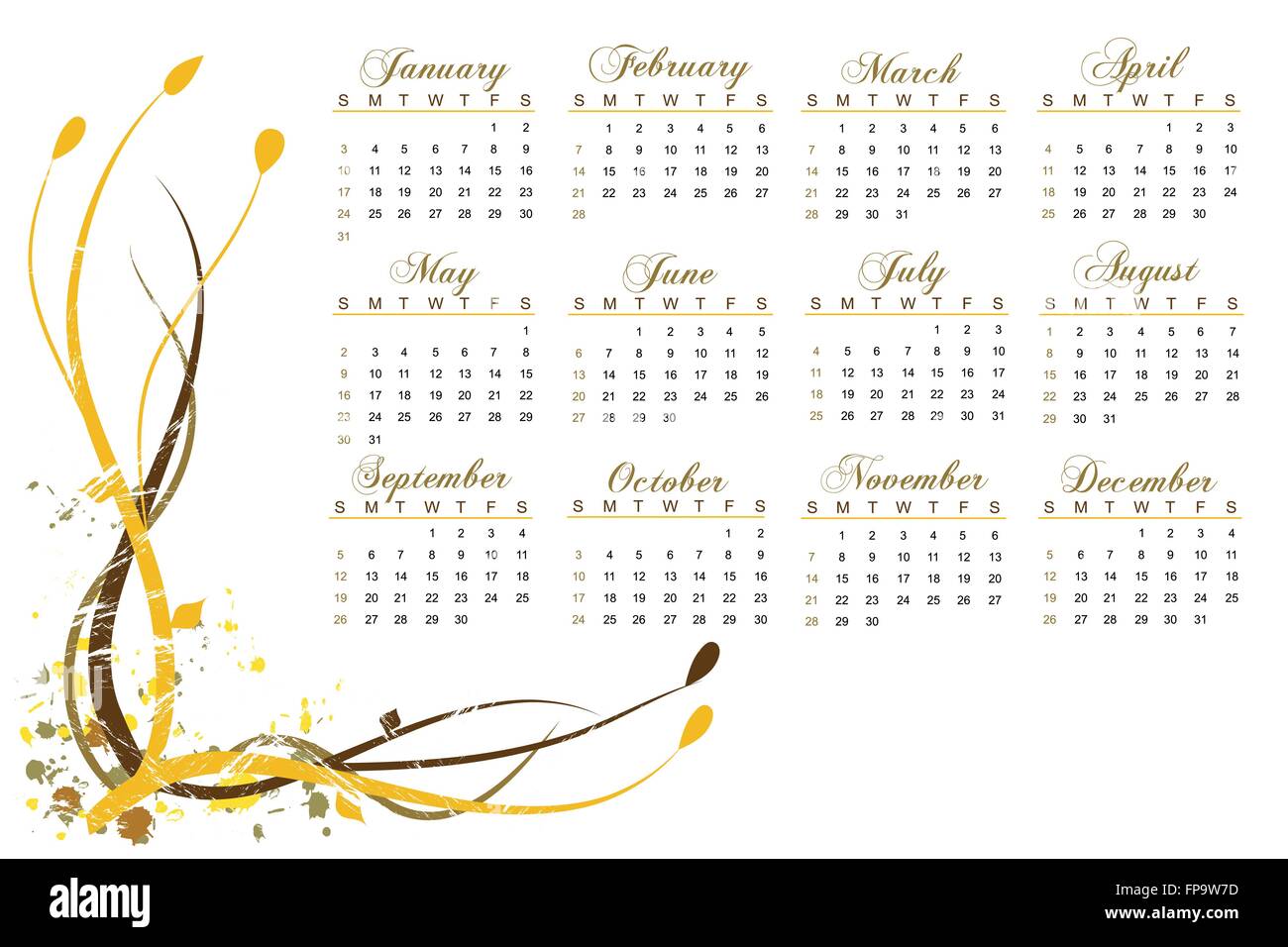 Bunte 2010 Kalender auf weißem Hintergrund Stock Vektor