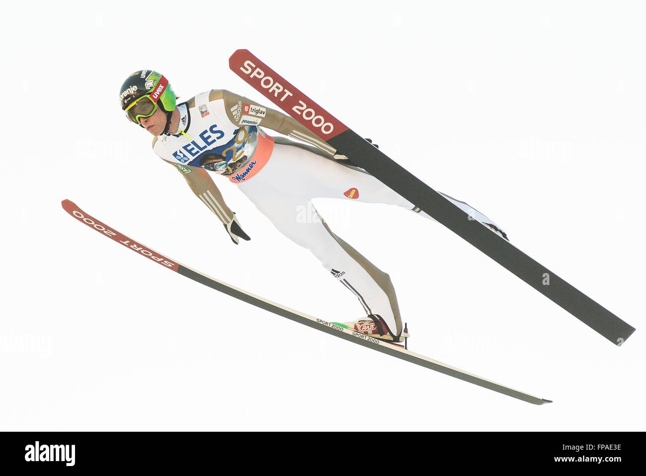 Planica, Slowenien. 18. März 2016. Kento Sakuyama Japans konkurriert in Planica FIS Skisprung Weltcup-Finals auf der 18. März 2016 in Planica, Slowenien. © Rok Rakun/Pacific Press/Alamy Live-Nachrichten Stockfoto
