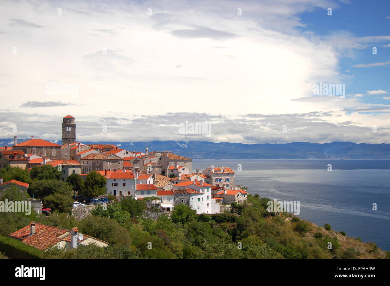 Malerische Szenerie des Dorfes Brsec auf der Halbinsel Istrien, Kroatien Stockfoto