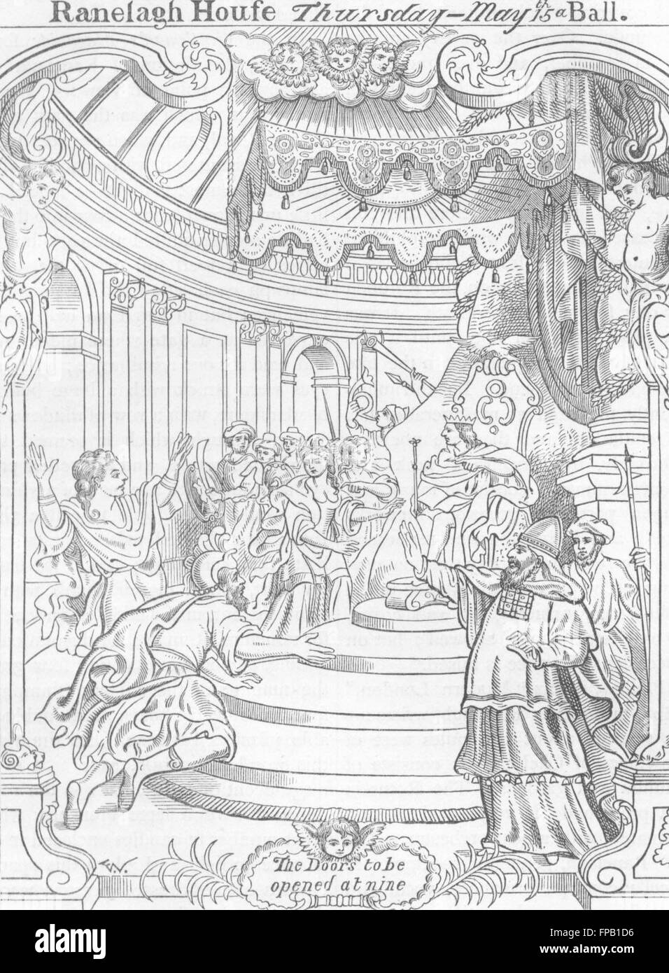 LONDON: Chelsea: Einladung zum Ranelagh House, antique print 1880 Stockfoto