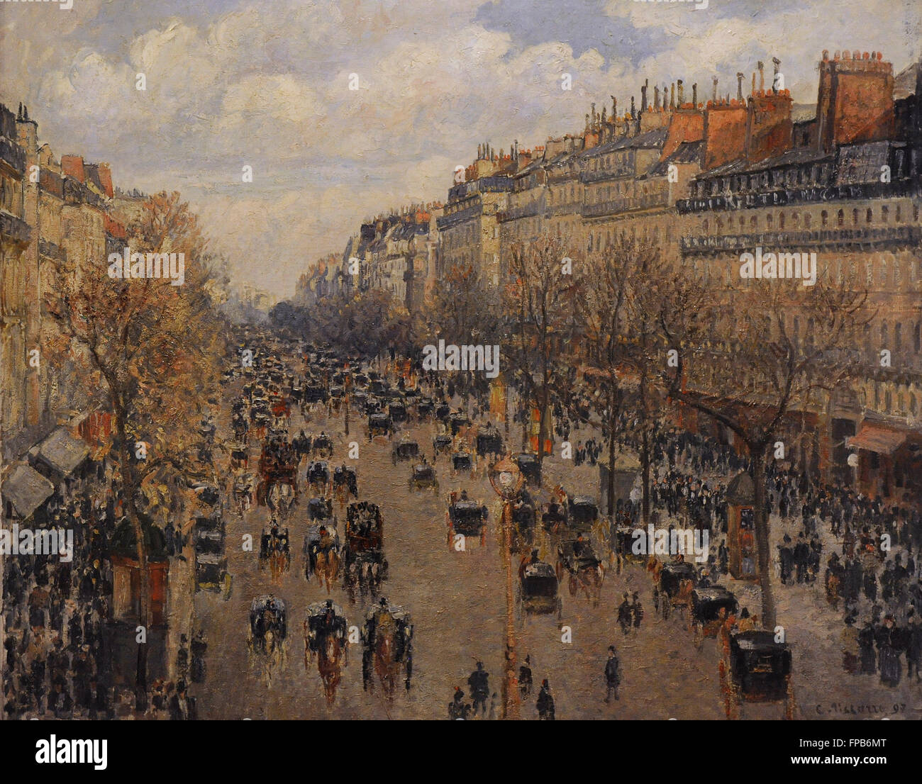 Camille Pissarro (1830-1903). Französischer Maler. Boulevard Montmartre in Paris, 1897. Öl auf Leinwand. Die Eremitage. Sankt Petersburg. Russland. Stockfoto