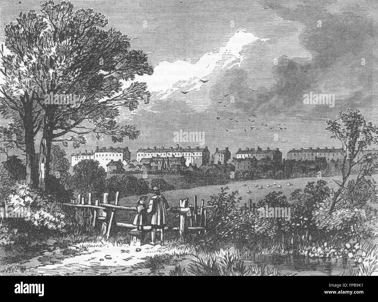 LONDON: Camden, von Hampstead Rd, Marylebone, 1780, antique print 1880 Stockfoto
