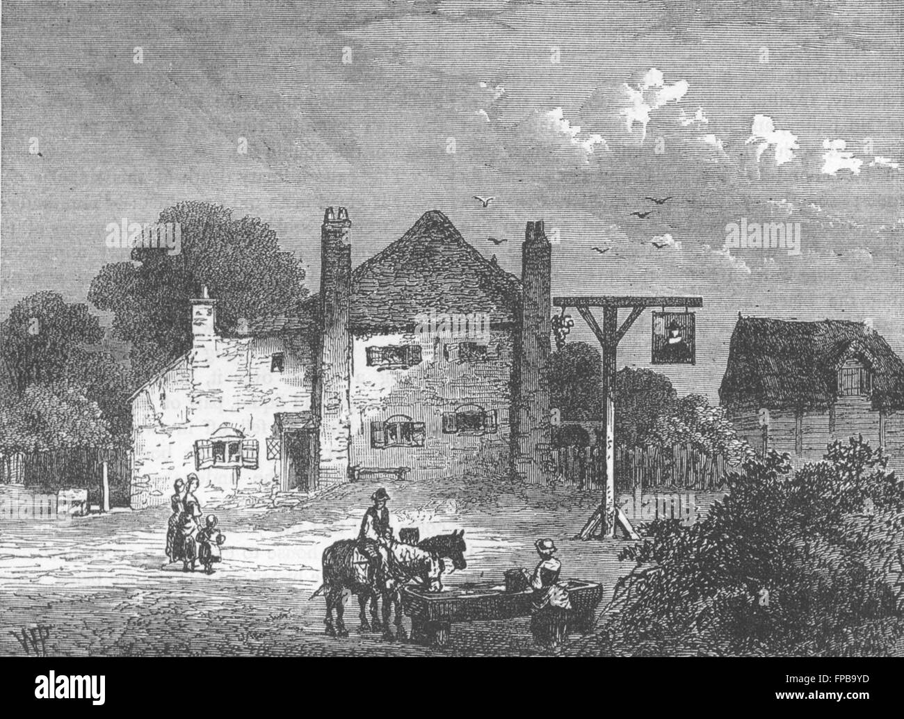 CAMDEN: & Kentish Town: Mutter Rotkappe Pub, im Jahre 1746, antique print 1880 Stockfoto
