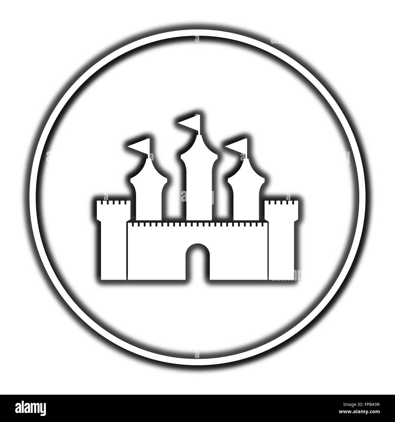 Schloss-Symbol. Internet-Button auf weißem Hintergrund. Stockfoto